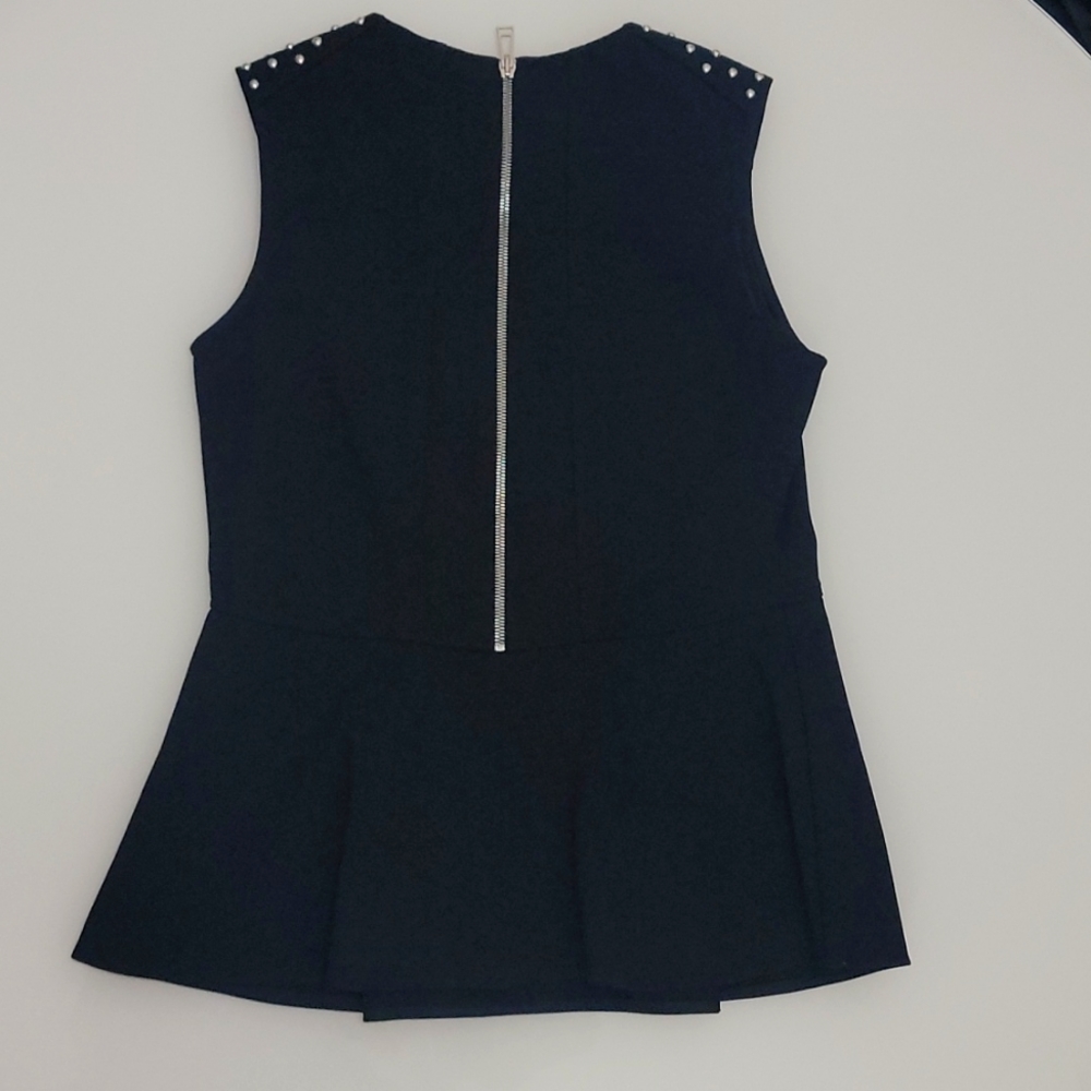 NWT Belstaff peplum top sleeveless w/studded shoulders - Picture 6 of 8